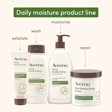 Aveeno Daily Moisturizing Body Wash for Dry & Sensitive Skin with Prebiotic Oat, Hydrating Oat Body Wash Nourishes Dry Skin & Gently Cleanses, Light Fragrance, Sulfate-Free, 18 fl. oz