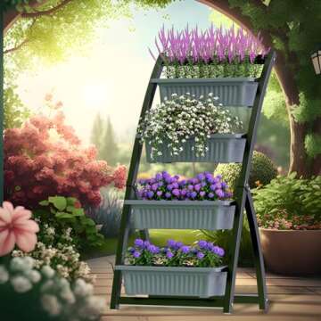 GDKASRNY 4-Ft Vertical Raised Garden Bed - 4-Tier Container Boxes Freestanding Raised Garden Pot - Suitable for Growing Plants and Flowers Indoors and Outdoors or on Patios and Balconies