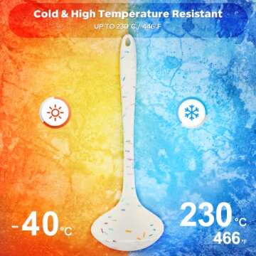 4 Pieces Silicone Ladles for Cooking - 4 Colors Middle Soup Ladle Spoon Heat Resistant Kitchen Ladle...