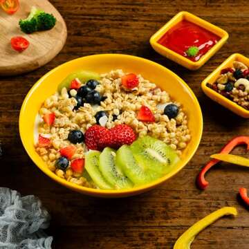 Unbreakable Ramen Bowl Set with Chopsticks and Spoon: 2 large Japanese Style Melamine Ramen Bowls, Dipping Bowls and Chopstick Stands for Asian Pho Soup Thai Miso Udon Wonton (2 Bowl Set, Yellow)