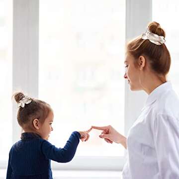 Hasoar Satin Scrunchies, 8 Count Light Sage green - Bridesmaid Hair Ties for Bachelorette Party Favors or Bridesmaid Gifts, Soft and Stretchable Hair Scrunchies with Diamond Shaped Card