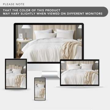 White Waffle Weave Comforter Set Queen Size - Soft Neutral Textured Waffle Comforter, All Season Lightweight Breathable Ivory Bedding Set, 3 Pieces Including 1 Comforter and 2 Pillow Shams