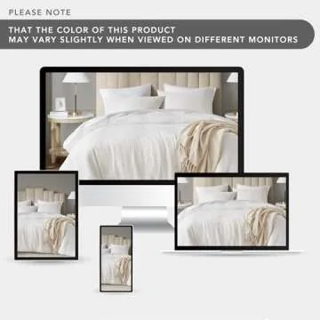 White Waffle Weave Comforter Set Queen Size - Soft Neutral Textured Waffle Comforter, All Season Lightweight Breathable Ivory Bedding Set, 3 Pieces Including 1 Comforter and 2 Pillow Shams