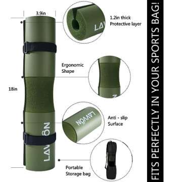 Squat Pad - Foam Barbell Pad for Squats Cushion, Lunges & Bar Padding for Hip Thrusts - Standard Wei...