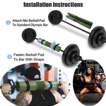 Squat Pad - Foam Barbell Pad for Squats Cushion, Lunges & Bar Padding for Hip Thrusts - Standard Weight Bar Pad - Provides Cushion to Neck and Shoulders While Training (ArmyGreen)