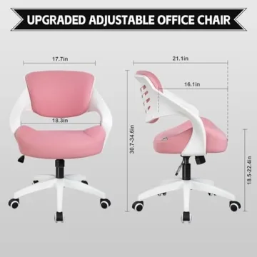 Stylish BOJUZIJA Ergonomic Computer Chair in Pink