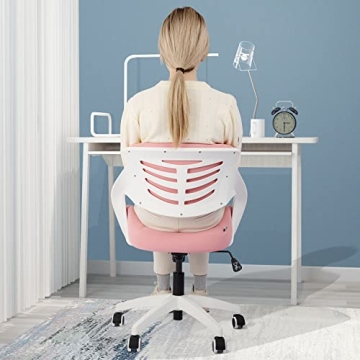 Stylish BOJUZIJA Ergonomic Computer Chair in Pink