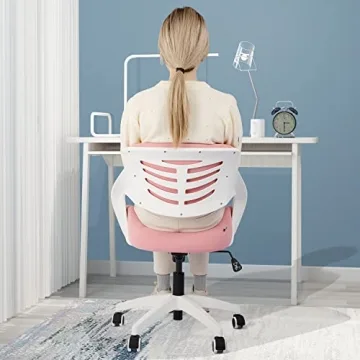 Stylish BOJUZIJA Ergonomic Computer Chair in Pink
