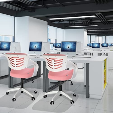 Stylish BOJUZIJA Ergonomic Computer Chair in Pink