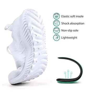 Akk White Sneakers for Women - Comfy Tennis & Gym Shoes