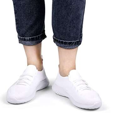 Akk White Sneakers for Women - Comfy Tennis & Gym Shoes