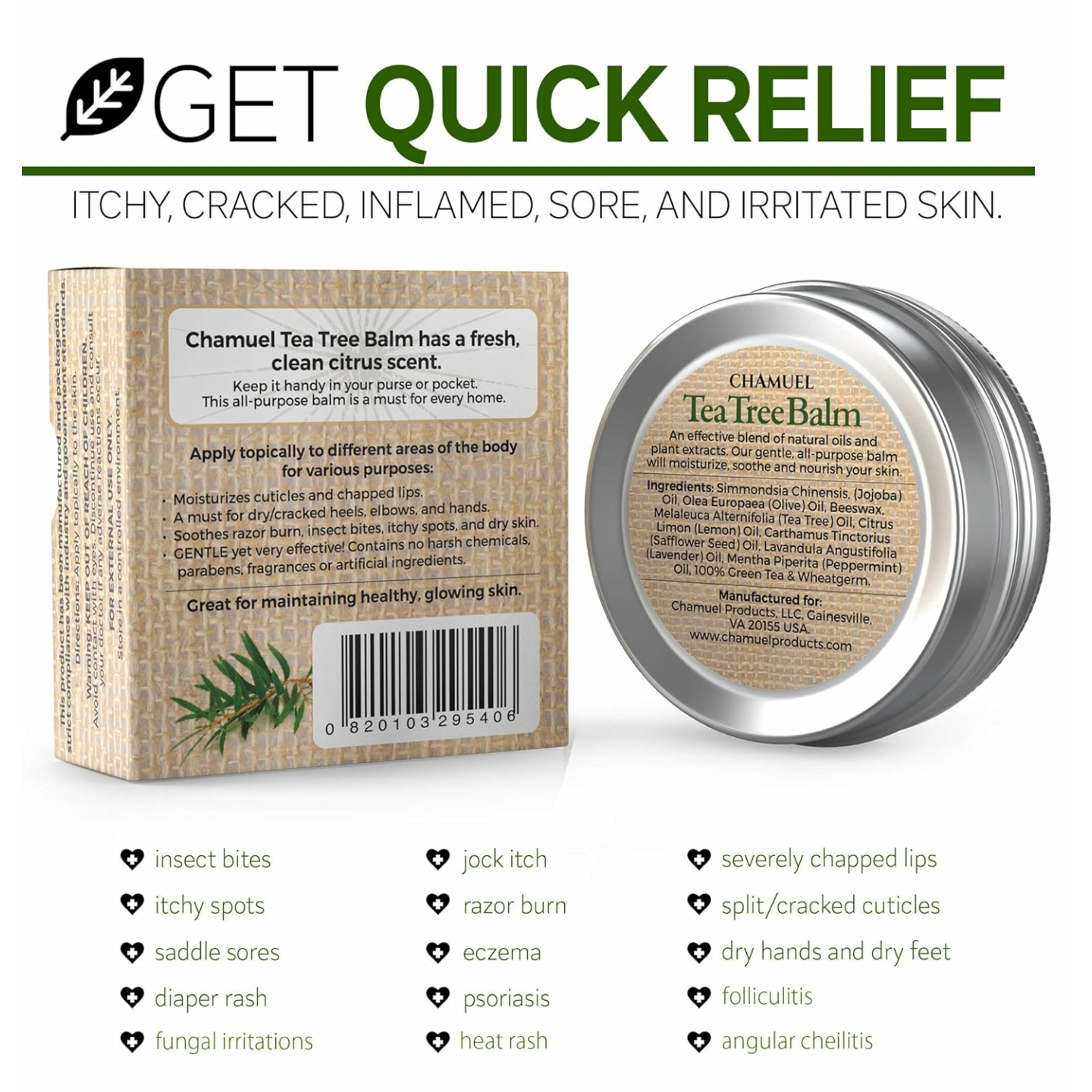 Natural Tea Tree Oil Balm for Skin Relief