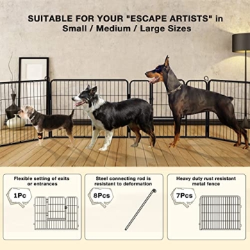 Tavata Heavy Duty Metal Dog Playpen Rustproof Portable