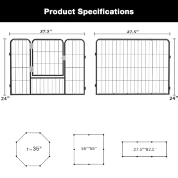 Tavata Heavy Duty Metal Dog Playpen Rustproof Portable