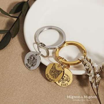 MignonandMignon Custom Pet Portrait Keychain for All Occasions