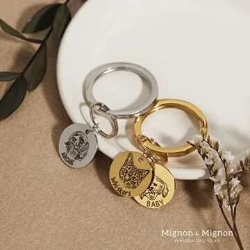 MignonandMignon Custom Pet Portrait Keychain for All Occasions