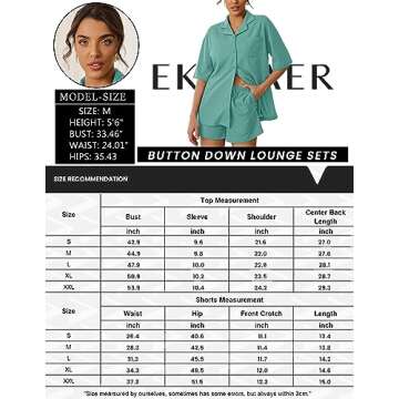 Ekouaer Pajamas for Women Button Up Lounge Set Waffle Knit Loungewear Short Sleeve Pjs 2 Piece Sleepwear Shorts Set Gray Green
