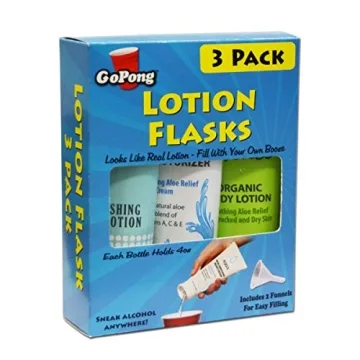 GoPong Hidden Lotion Flask 3 Pack - Discreet Travel Containers
