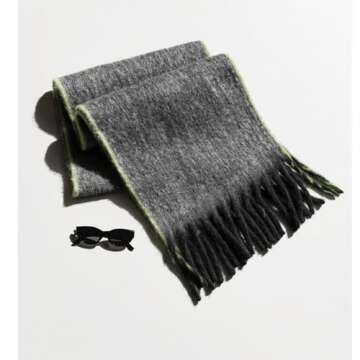 OUNIYA Large Chunky Plaid Scarf Checked Colorful Oversized Scarves Soft Big Cashmere Wool Thick Winter Warm Blanket Women