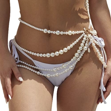 Luxury Asooll Pearl Belly Chain Perfect for Parties