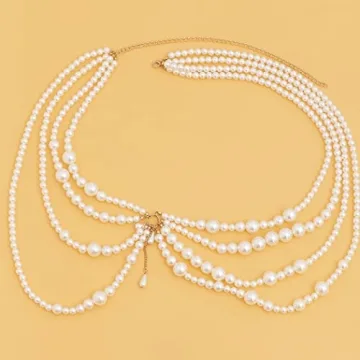 Luxury Asooll Pearl Belly Chain Perfect for Parties