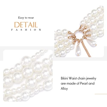 Luxury Asooll Pearl Belly Chain Perfect for Parties