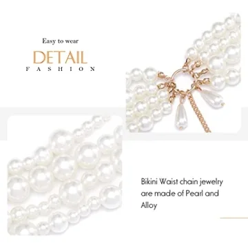 Luxury Asooll Pearl Belly Chain Perfect for Parties