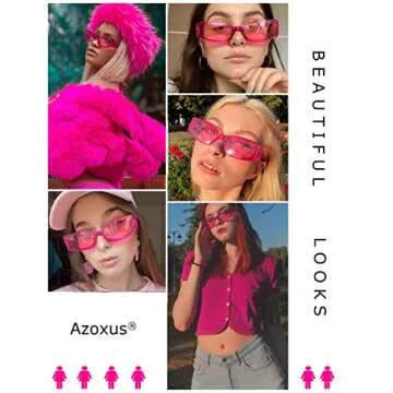 Trendy Azoxus Rectangle Sunglasses with UV400 Protection