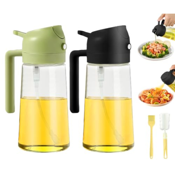 2-in-1 Olive Oil Dispenser & Sprayer - 16oz Kitchen Essential for Healthy Cooking
