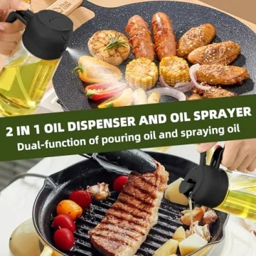 16oz 2-in-1 Olive Oil Dispenser Sprayer for Healthy Cooking