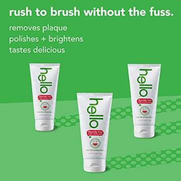 Hello Natural Watermelon Flavor Kids Fluoride Free Toothpaste – Vegan, SLS-Free, Gluten-Free