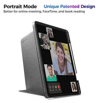 tomtoc Case for iPad Pro 12.9 2018 & 2020, Trifold Vertical Case with Apple Pencil Holder, Protective Cover with Magnetic Kickstand for 3 Use Modes, Support iPad Pencil Wirelessly Charging