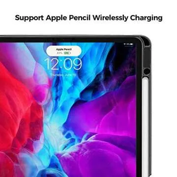 tomtoc Case for iPad Pro 12.9 2018 & 2020, Trifold Vertical Case with Apple Pencil Holder, Protective Cover with Magnetic Kickstand for 3 Use Modes, Support iPad Pencil Wirelessly Charging