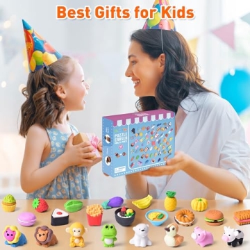 Cute 60 PCS Mini Erasers - Fun Educational Toys for Kids