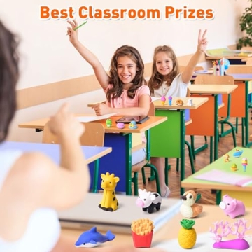 Cute 60 PCS Mini Erasers - Fun Educational Toys for Kids