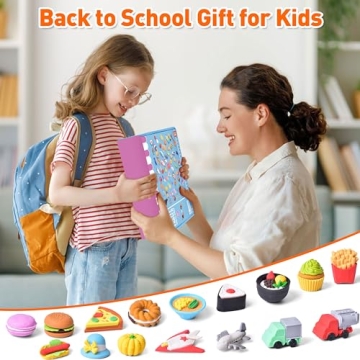 Cute 60 PCS Mini Erasers - Fun Educational Toys for Kids