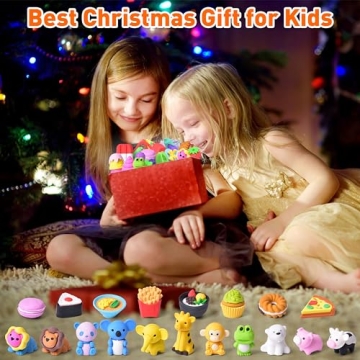 Cute 60 PCS Mini Erasers - Fun Educational Toys for Kids