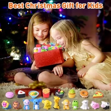 Cute 60 PCS Mini Erasers - Fun Educational Toys for Kids