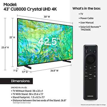 Samsung Cu8000 Series Purcolor Crystal Uhd 4K Television