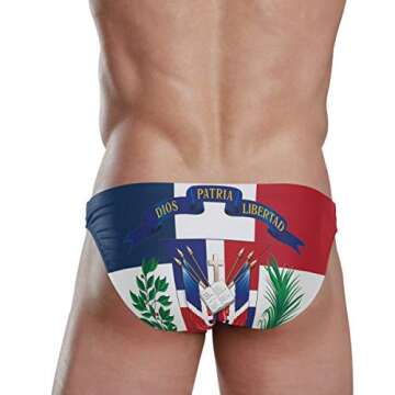 XUWU Dominican Republic Flag Men's Swim Briefs Bikini Sexy Thong Swimsuit Board Surf Shorts Boxer Trunks Swimwear