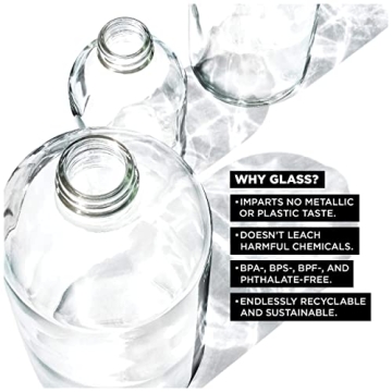 bkr Big Smooth 32 oz Glass Water Bottle - Stylish & Eco-Friendly