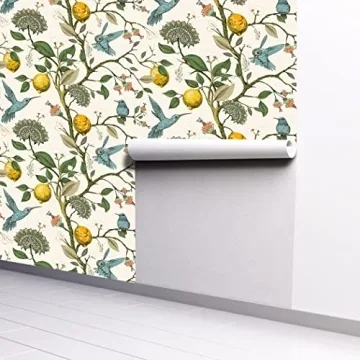 Meihodan Peel and Stick Blue Bird Wallpaper for Easy Decor
