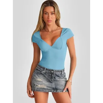 Trendy Queen Women's Deep V-Neck Backless Top - Chic Summer Style