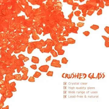 Crushed Glass for Crafts and Home Decor, 1.5 LB