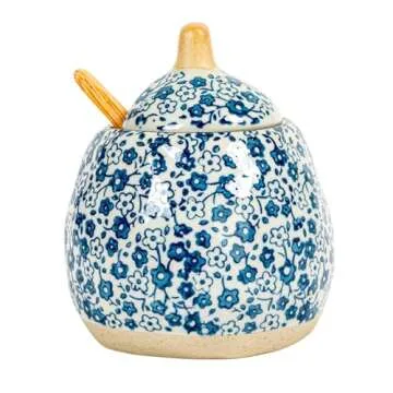 Hand-Painted Blue Sugar and Creamer Set for Delightful Dining