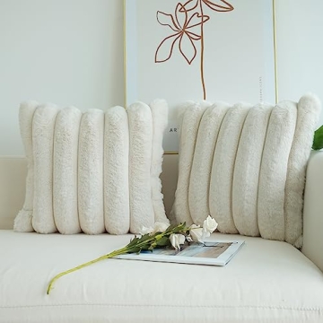 Soft Fluffy Faux Fur Pillow Covers - JOJUSIS 2 Pack