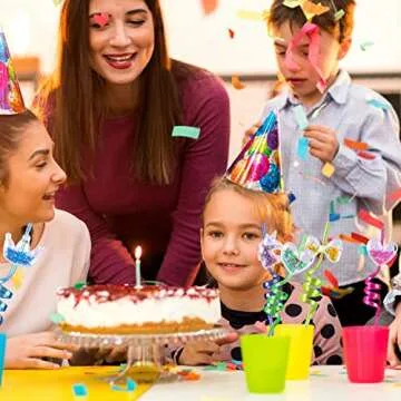 Glitter Straws for Party Favors - Reusable Drinking Plastic Straws for Kids Party Supplies Goodie Gift Bags, 20pcs Unicorn Heart Shaped Sparkly Straws for Girls Pool Birthday Party Decorations