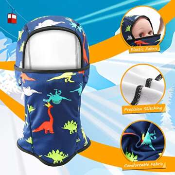 Toddler Boys Winter Balaclava Hat Windproof Kids Warm Ski Full Face Cover Baby Girls Cold Weather Sn...
