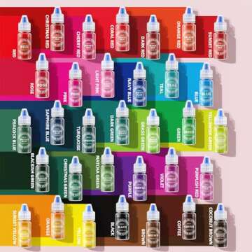 Rich 33 Food Colors - Vibrant Food Coloring Liquid Set for Baking and Decorating