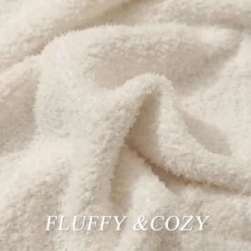 bearberry Super Soft Fluffy Throw Blanket Lightweight Cozy Warm Throw Blankets for Couch Bed Sofa All Season(Cream, 50”x60”)